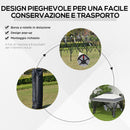 Gazebo Pieghevole con Prese d'Aria e Zanzariere 3,6x3,6m in Acciaio e Tessuto Oxford Grigio-5