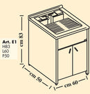 Mobile Lavatoio da Esterno in Polipropilene e Alluminio 60x50x83 cm Bianco  -6