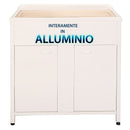 Mobile Lavatoio da Esterno in Polipropilene e Alluminio 80x50x83 cm Bianco  -2