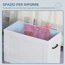 Ciotole per Cani Grandi Rialzate 60x30x41 cm in Acciaio Inox e MDF Bianco -8