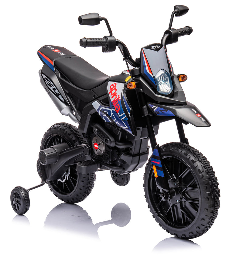 Moto Elettrica per Bambini 12V con Licenza Aprilia RX-125 Motocross Blu-8