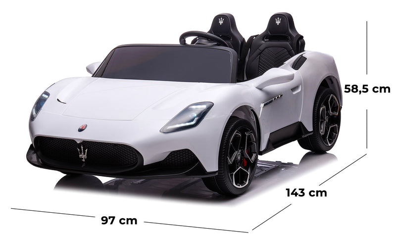 Macchina Elettrica per Bambini 12V con Licenza Maserati MC20 Bianca-5