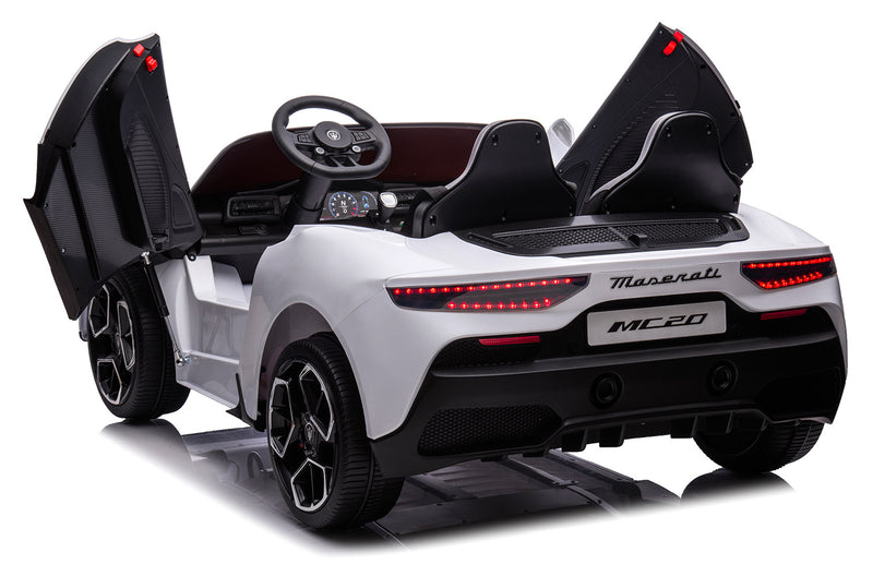 Macchina Elettrica per Bambini 12V con Licenza Maserati MC20 Bianca-6