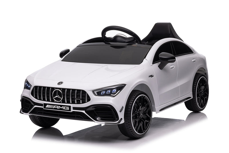 Macchina Elettrica per Bambini 12V con Licenza Mercedes CLA45 AMG Bianca -1