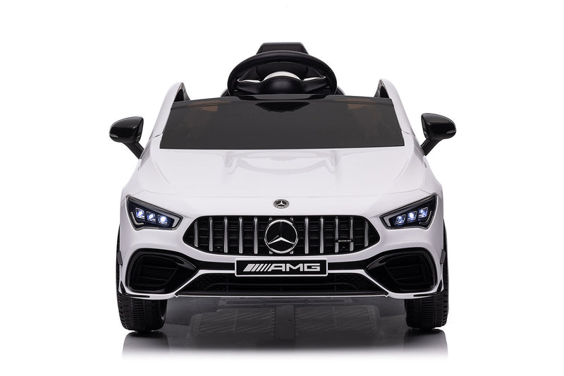 Macchina Elettrica per Bambini 12V con Licenza Mercedes CLA45 AMG Bianca -2