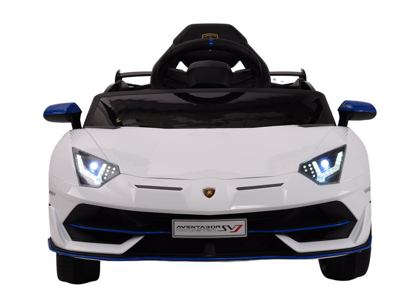 Macchina Elettrica per Bambini 12V con Licenza Lamborghini Aventador SVJ Small Bianca-3