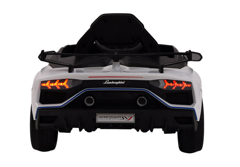 Macchina Elettrica per Bambini 12V con Licenza Lamborghini Aventador SVJ Small Bianca-4