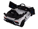 Macchina Elettrica per Bambini 12V con Licenza Lamborghini Aventador SVJ Small Bianca-8