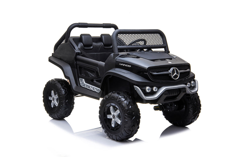 Macchina Elettrica per Bambini 12V con Licenza Mercedes Unimog Nera -1