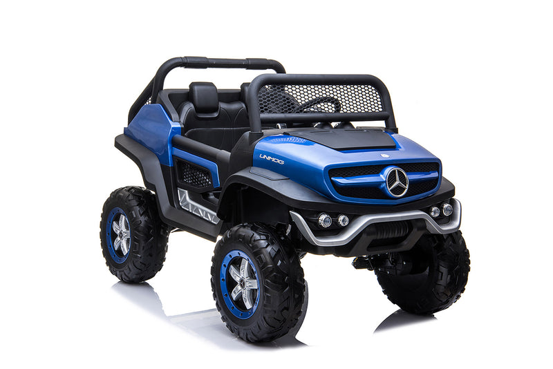 Macchina Elettrica per Bambini 12V con Licenza Mercedes Unimog Blu -3