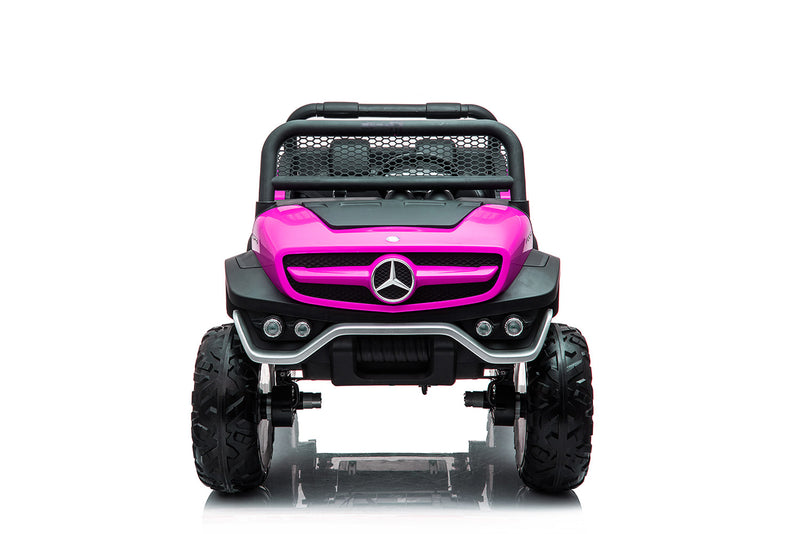 Macchina Elettrica per Bambini 12V con Licenza Mercedes Unimog Rosa -3