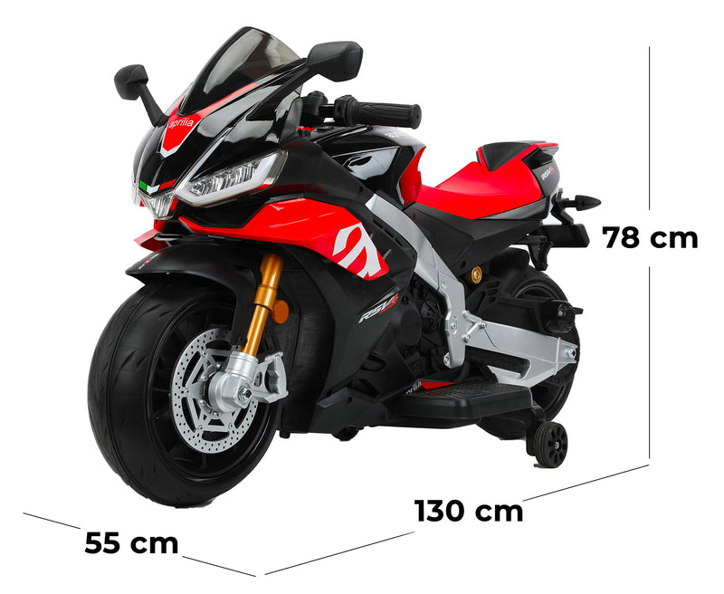 Moto Elettrica per Bambini 12V con Licenza Aprilia RSV4 BIG Nera-5