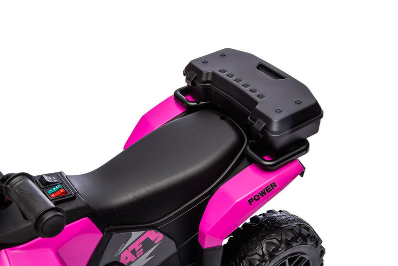 Quad Elettrico per Bambini Safari 6V con Bauletto Posteriore Rosa