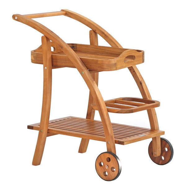 Carrello da cucina portavivande con vassoio 47,5x72xH79 cm in legno Tristan prezzo