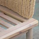 Set Salotto da Giardino Divano 2 Poltrone e Tavolino in Acacia Sbiancata e Polyrattan Santa Maria-9