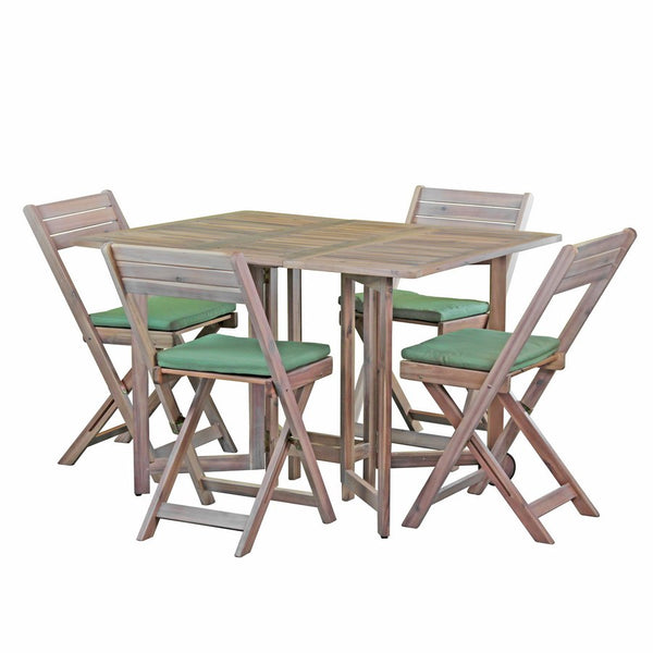 Set Tavolino e 4 Sedie Pieghevoli da Giardino in legno Vittoria Lux online