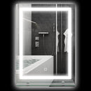 Specchio Bagno a Parete Cornice Luce LED a 3 Colori Mensola in Vetro 50x12x70 cm -1