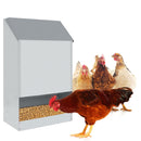 Mangiatoia per Galline 35x20x63 cm Capienza 23kg in Acciaio Zincato  -1