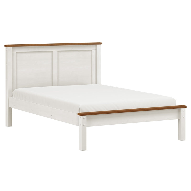 Letto matrimoniale alla francese 140x190 cm in legno bianco/noce-1