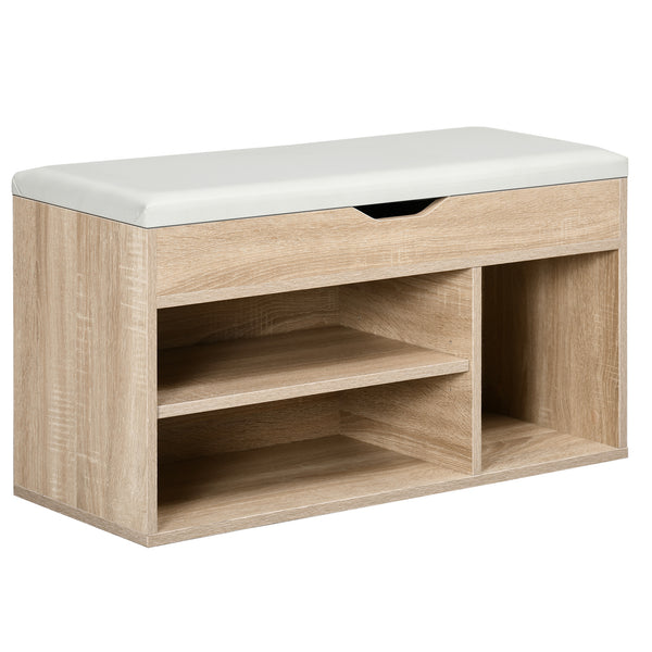 acquista Scarpiera Salvaspazio Imbottita con Spazio a Scomparsa 80x30x45 cm in Legno e Pelle PU Colore Legno