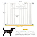 Cancelletto per Cani taglia Piccola e Media 74-100x76 cm in Acciaio e PA Bianco-3