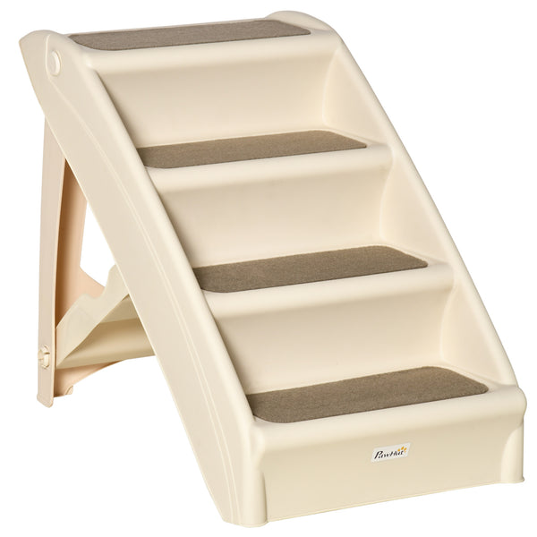 acquista Scaletta per Cani e Gatti Pieghevole 4 Gradini Antiscivolo 62x38x49,5 cm in PP Beige