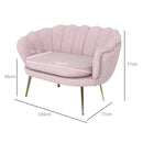 Divano 2 Posti 130x77x77 cm in Velluto Rosa  -3