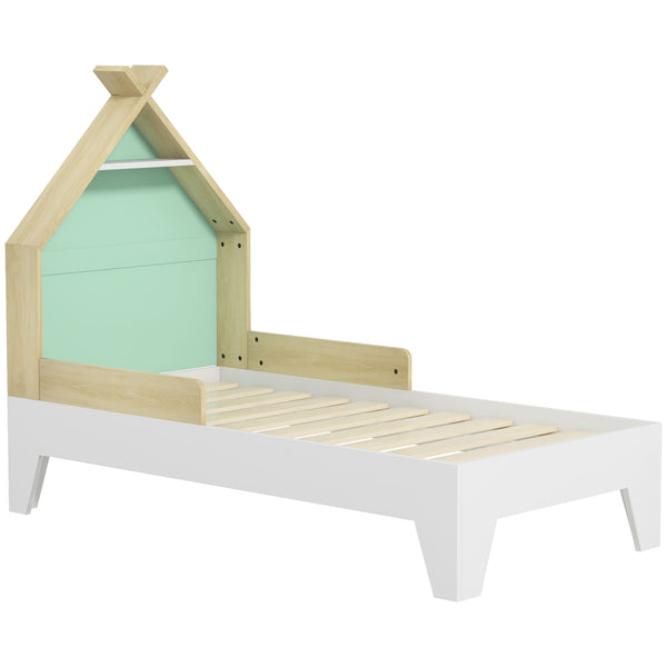 Struttura Letto Singolo per Bambini 144x74x110 cm Casetta con Sponde in Legno Verde acquista