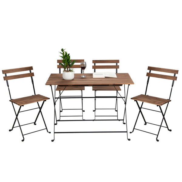 Set Tavolino e 2 Sedie Pieghevoli da Giardino Bistrot Nero prezzo