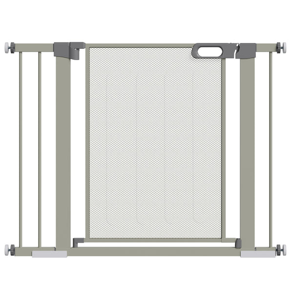 sconto Cancelletto di Sicurezza per Cani Estensibile con Chiusura Automatica 75-103x76 cm Grigio