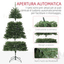 Albero di Natale Artificiale 195 cm 1838 Rami con Apertura Automatica Verde -6