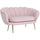 Divano 2 Posti 130x77x77 cm in Velluto Rosa