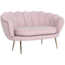 Divano 2 Posti 130x77x77 cm in Velluto Rosa  -1