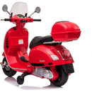 Moto Elettrica per Bambini Piaggio Vespa GTS SUPER 12V Full Optional con Bauletto Rosso -4