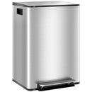 Pattumiera a Pedale 2 Sezioni 30L 47,7x37,5x66,8 cm in Acciaio Inox e PP  -1