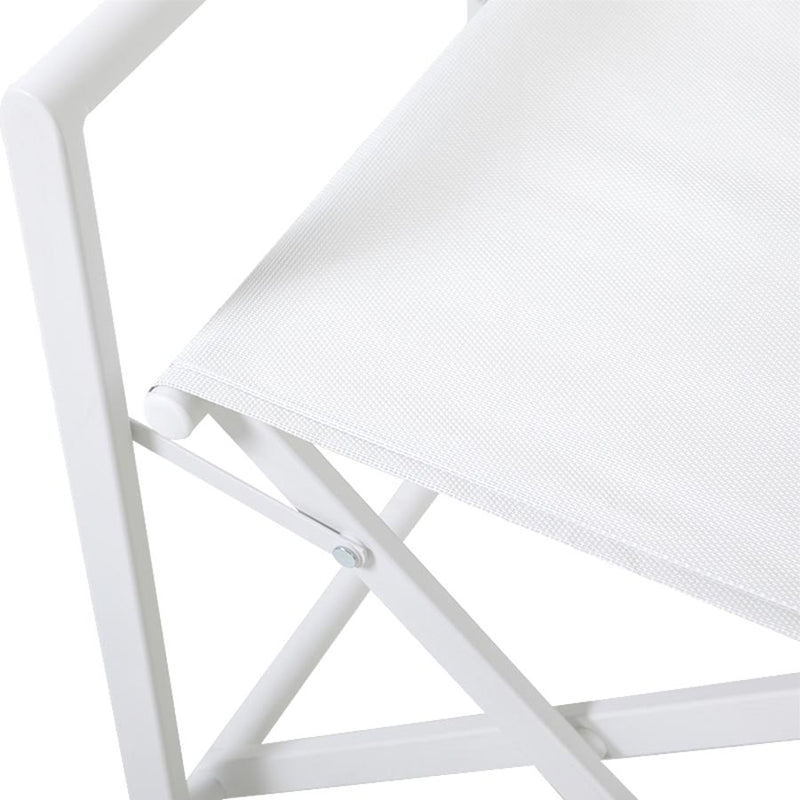 Set 2 Sedie Regista Mare Pieghevoli 48x56x86 cm in Alluminio Gilda Bianco-4