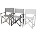 Set 2 Sedie Regista Mare Pieghevoli 48x56x86 cm in Alluminio Gilda Grigio-7