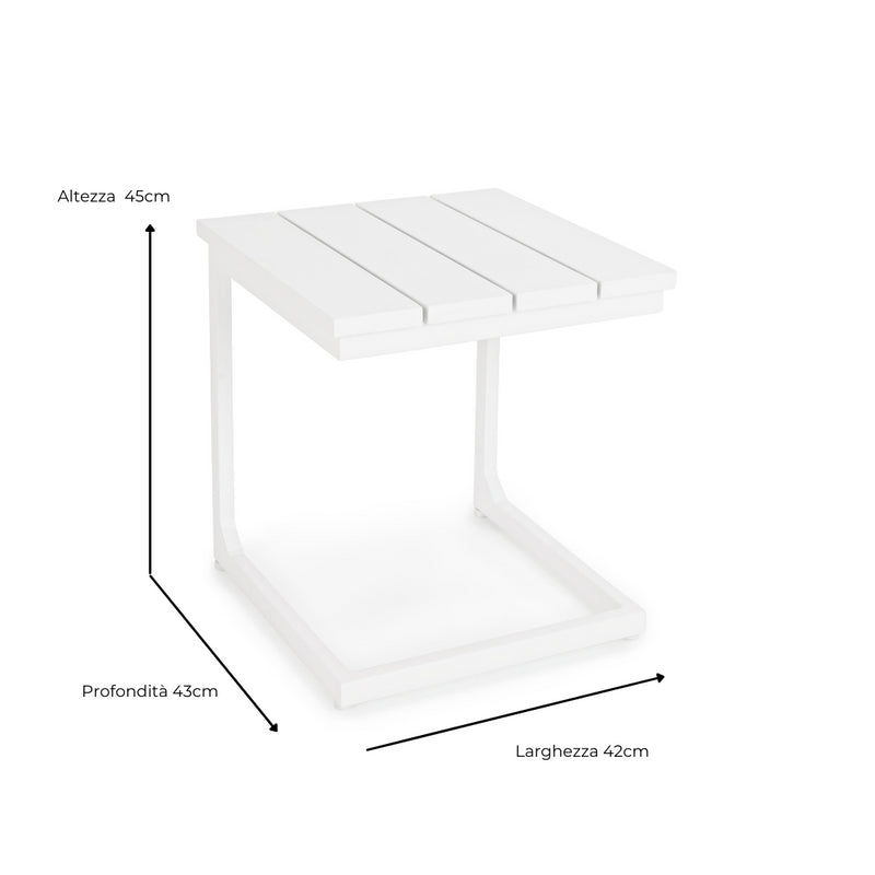 Tavolino design da Giardino Share bianco 41x41x45 cm in Alluminio Share Bianco-4