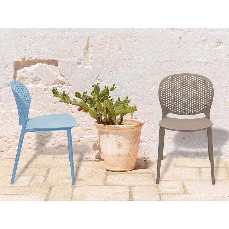 Set 4 Sedie da Giardino 56x47,5x79,5 cm Lolly Azzurre-8