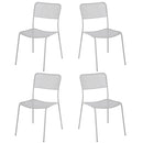 Set 4 Sedie da Giardino 44x45/60x81,5h cm in Metallo Aura Grigio-1