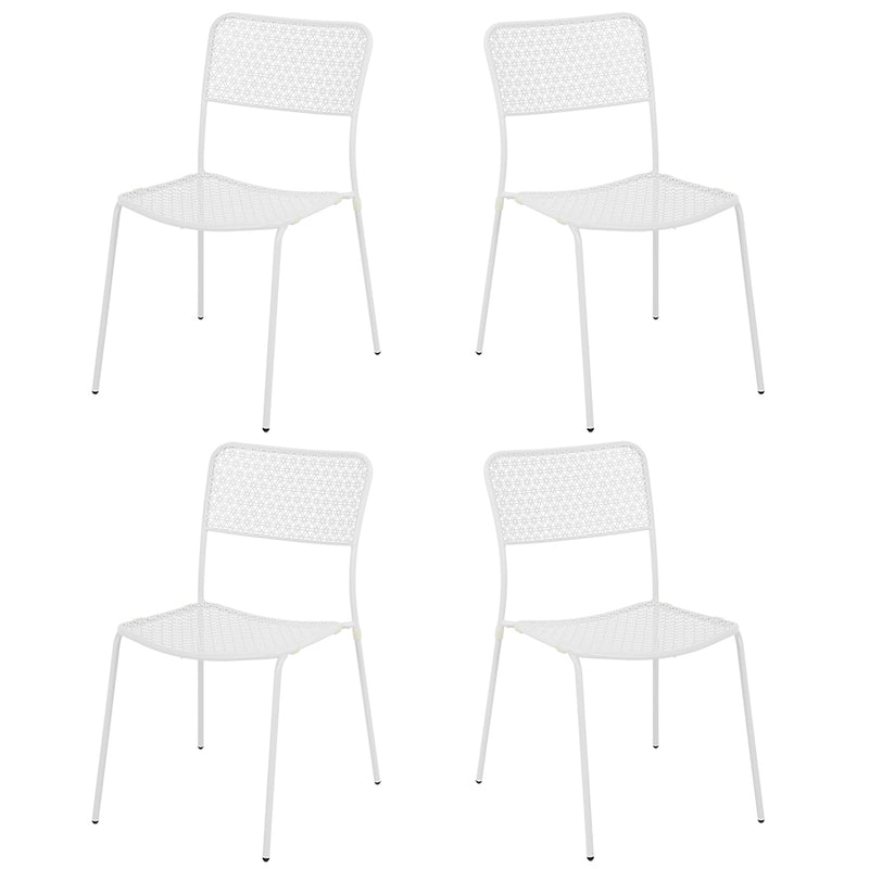 Set 4 Sedie da Giardino 44x45/60x81,5h cm in Metallo Aura Bianco-1