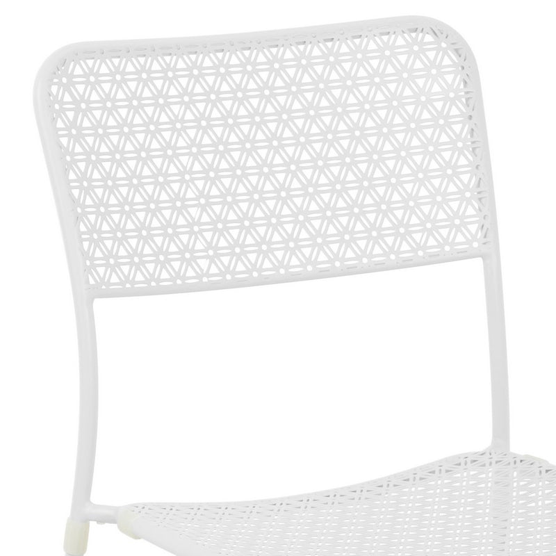 Set 4 Sedie da Giardino 44x45/60x81,5h cm in Metallo Aura Bianco-2