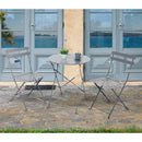 Set Tavolino e 2 Sedie Pieghevoli da Giardino in acciaio Dalia grigio-7