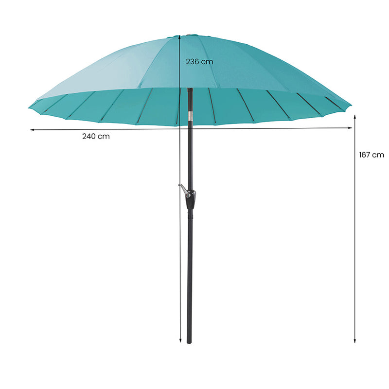 Ombrellone da Giardino Ø240xH236 cm Atlanta azzurro-9