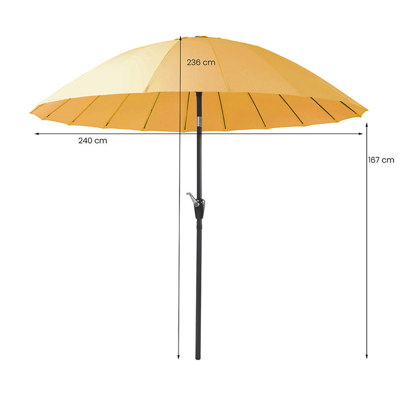 Ombrellone da Giardino Ø240xH236 cm Atlanta giallo-9