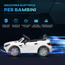 Macchina Elettrica per Bambini Licenza Mercedes SLC 300 con Telecomando Bianco  -4