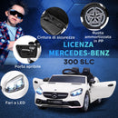 Macchina Elettrica per Bambini Licenza Mercedes SLC 300 con Telecomando Bianco  -6