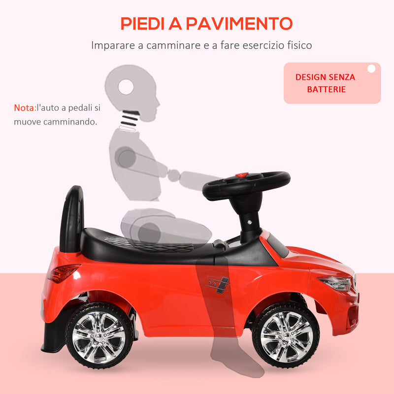 Auto Macchina Cavalcabile per Bambini Clacson e Musica Rossa  -6