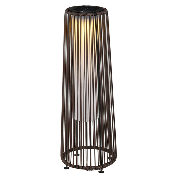 Lanterna Solare da Giardino con Luce LED in Rattan e Metallo  Ø21.5x61cm Marrone online