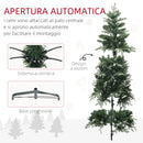 Albero di Natale Artificiale Innevato 180 cm 850 Rami Apertura a Cerniera Verde-6